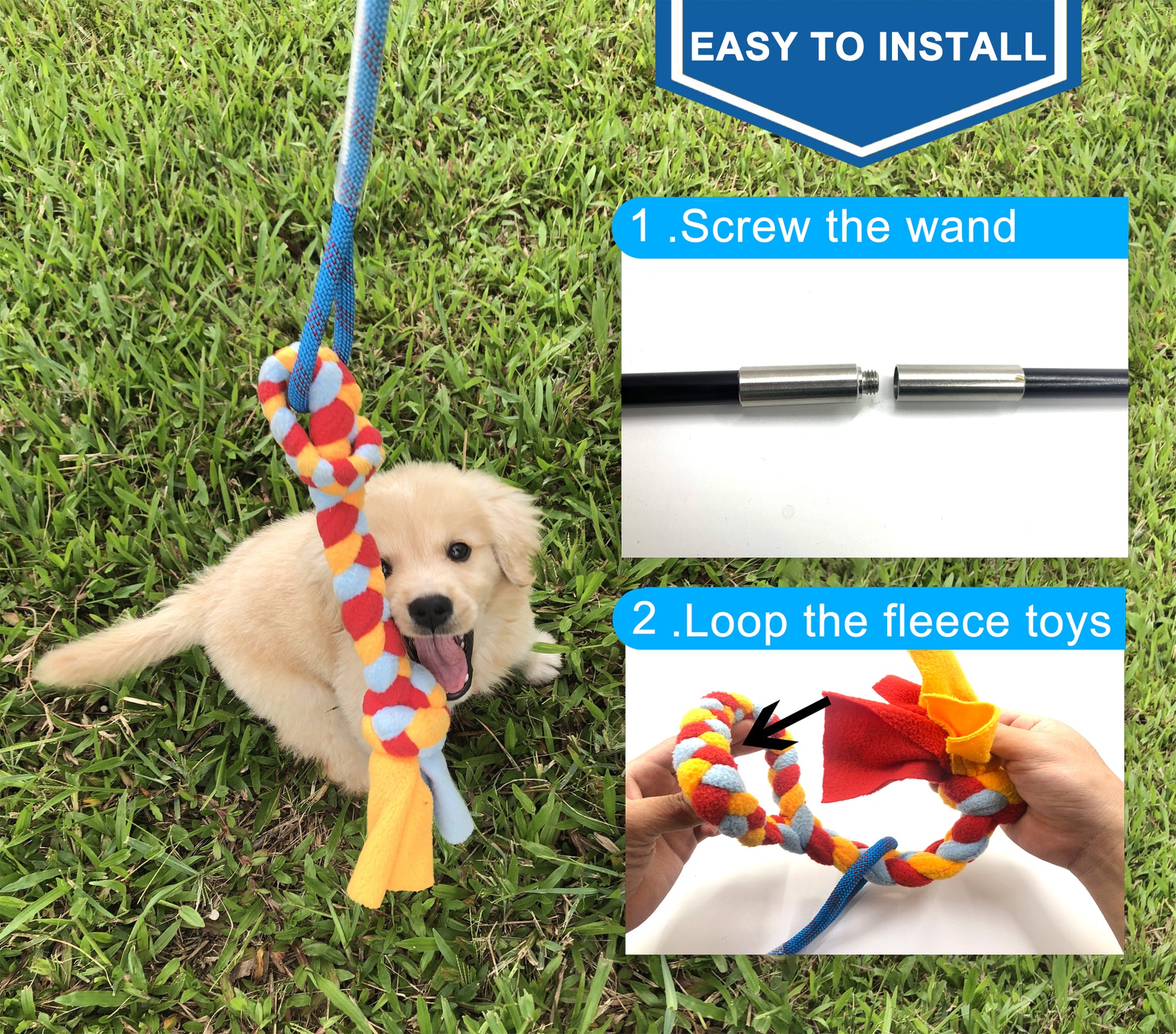 Durable Dog Toy for Fun Obedience Training & Exercise Flirt Pole